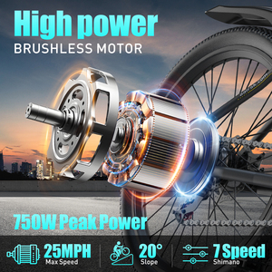 Vélo Électrique de Style Cyclomoteur pour <span class=keywords><strong>Femme</strong></span>, 400W 36V, 7 Vitesses, Portable, Assistance au Pédalage et Accélérateur, Roues de 26 Pouces - Product Image 3