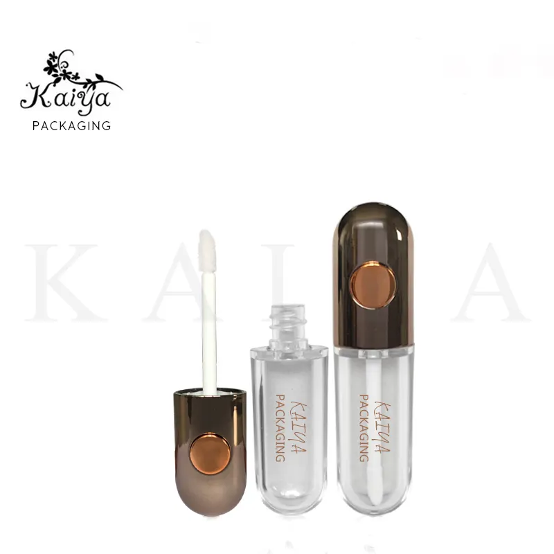 Kaiya embalagem de cosméticos, garrafa de embalagem de cosméticos de forma única, oval, tubo vazio, mini brilho labial, recipiente