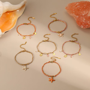 Bracelets et Joncs Hawaïens en Acier Inoxydable 316L, Plaqué Or 14k 18k, Bracelet Cordon Étoile de Mer Océanique pour Femme – Vente en Gros - Product Image 2