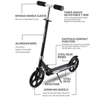 Plancher en acier de scooter, pour enfants et adultes, 1 pièce, grande roue pour pied