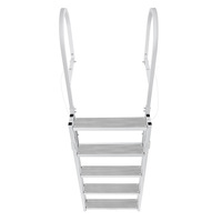 Échelle de passerelle marine en aluminium résistant à la corrosion avec double main courante et mécanisme rabattable - Escalier extérieur et utilisation en entrepôt