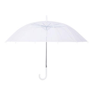 Parapluie transparent avec logo personnalisé, motif 16 baleines, fibre durable, renforcé, ouverture automatique, manche long, épaissi, en POE, en stock - Product Image 2