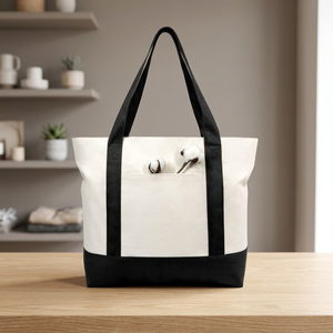 Sac fourre-tout vintage en toile de couleur unie, résistant à l'eau, fermeture éclair, style minimaliste, jaune et vert menthe, utilisation toutes saisons, voyage - Product Image 1