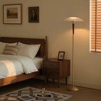 Lampe sur pied Aisilan en bois de frêne, métal doré et verre, avec variateur tactile minimaliste, pour décoration intérieure, lampe sur pied de luxe