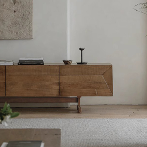 Mueble para <span class=keywords><strong>TV</strong></span> de Madera Reciclada Sólida Hecho a Mano Estilo Wabi-Sabi para Sala de Estar, Dormitorio, Hoteles, Centros Comerciales - Duradero, Ecológico, Antiguo, Personalizado - Product Image 1