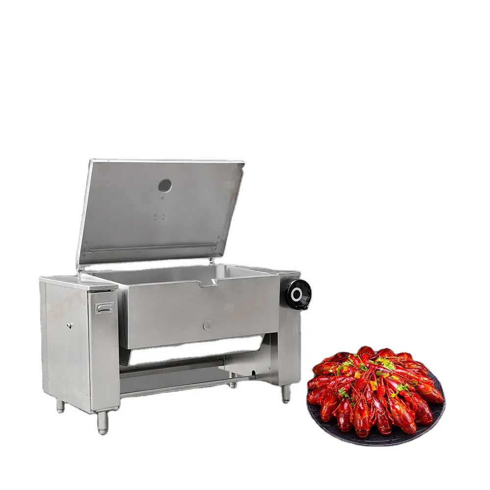 80L - 320L Commercial Tilting Braising Pan Large Flat Frying Electric Natural Gas Fired Bratt Pan Restaurant Cooking Equipment