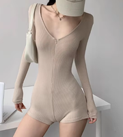 Body mince sexy pour femmes pour l'automne/hiver à manches longues mode tricotée avec Skinny Fit Hot Girls Bottoming