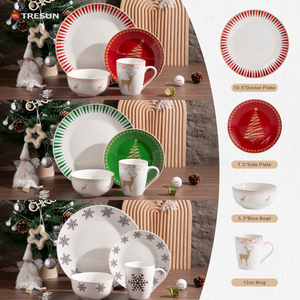 Nouvel arrivage personnalisé de vaisselle de Noël design <span class=keywords><strong>neige</strong></span> 16 pièces de cuisine thème <span class=keywords><strong>assiette</strong></span> et bol en porcelaine <span class=keywords><strong>blanche</strong></span> ensemble de tasses - Product Image 6