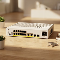 Switch di Rete Gestito Cisco Catalyst 9200CX C9200CX-12P-2X2G-A con 12 Porte PoE+ Gigabit Ethernet 10/100/1000