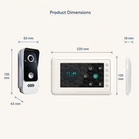 Videoportero Inteligente de 4 Cables Más Vendido, Sistema de Intercomunicación con Video de 1080P y 7 Pulgadas, Cableado, Resistente al Agua, Aplicación Tuya