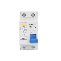 Disjoncteur différentiel monophasé LINZIELE 1 pôle + neutre RCBO DZ40LE-63 C63 230V IP20 6kA pour usage domestique