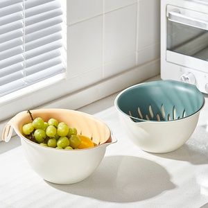 MONR 2-in-1 plastik mutfak için gıda saklama kabı meyve sebze temizleme makinesi yıkama süzgeç kaseler ayrılabilir enjeksiyon - Product Image 1