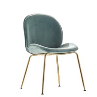 Chaise de salle à manger en tissu de style nordique, minimaliste et luxueuse, avec dossier en forme de coquille, pour restaurant, chaise de maquillage tendance