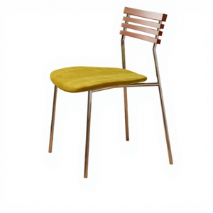 Silla de Comedor Apilable de Hierro de Estilo Retro Simple y de Lujo Ligero con Tapicería de Franela, Diseño Nórdico para el Hogar - Product Image 5