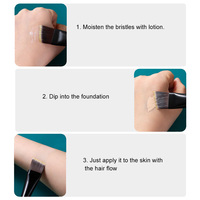 Penjualan pabrik kuas make up tunggal untuk Alas Bedak Cair kuas kepala datar Ultra tipis untuk krim Concealer