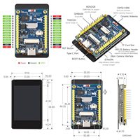 AISMARTGOO Waveshare ESP32 S3 Placa de Desarrollo con Pantalla Capacitiva IPS de 2 Pulgadas, Cámara OV5640