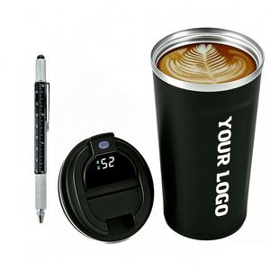 Mug à café personnalisé avec logo, affichage de la température LED intelligent, cadeau promotionnel pour entreprise, gobelet en acier inoxydable numérique, bouteille d'eau de voyage - Product Image 1