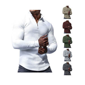 Suéter Dongfei para Hombre, Jacquard, Cuello Alto, Media Cremallera, Manga Larga, Transpirable, Estilo Casual, Primavera-Otoño - Product Image 3