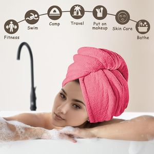 <span class=keywords><strong>Serviette</strong></span> de bain microfibre épaisse pour femme, séchage rapide, couleur unie, rose et blanc, avec logo personnalisé - Product Image 6