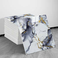 Panneau mural en PVC imperméable et ignifuge, revêtement UV, aspect marbre brillant