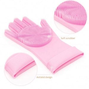 Kitchen Bathroom Cleaning Pet Hair Care Dishwashing Reusable Magic <b>Silicone</b> Glove - Product Image 3