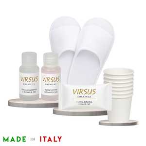 Set de Amenidades Virsus: Gel de Ducha, Cuidado Íntimo, Pantuflas, Gorro, Vasos, Kit de Baño para Hotel - Product Image 3