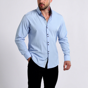 Esmoquin formal de doble botonadura para hombre 2026, antiarrugas, sin planchado, que absorbe la humedad, de poliéster teñido liso, con cuello cuadrado, para primavera. - Product Image 1