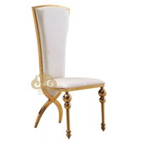 Chaise Chiavari de luxe pour hôtels, banquets, mariages, chaise de mariage à dossier haut en acier inoxydable