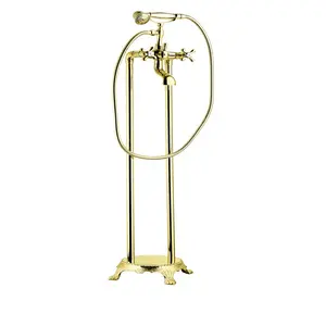 Brass Freestanding Bath Shower Mixer floor stand mounted Tub Filler Shower Mixer Free Standing Bathtub Faucet