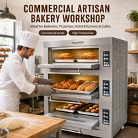 Four à sole de boulangerie à gaz commercial avec plateaux de cuisson pour pain, gâteaux et pâtisseries – Four à couches pour cuisine moderne