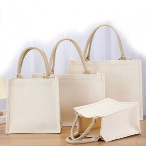 Sac de plage en toile de jute personnalisé de grande taille avec des poignées en coton doux pour les voyages - Product Image 1