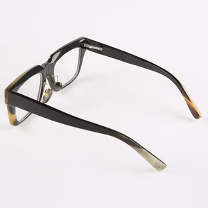 Gafas redondas con montura de cuerno de búfalo, gafas ópticas de diseño lujoso hechas a mano, gafas modernas y cómodas - Product Image 4