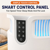 Purificateur d'air intelligent pour animaux domestiques certifié CE FCC RoHS avec contrôle WiFi par application, filtre HEPA H13, 320 mètres cubes par heure