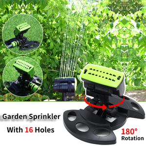 Irrigatore giardino 180 rotante 16 fori sistema di irrigazione automatico giardino esterno giardino Patio cortile spruzzatore acqua - Product Image 3