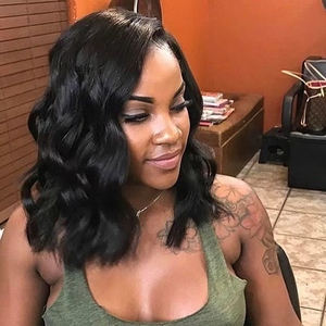 Wear and Go Glueless <strong>Bob</strong> <strong>Wig</strong> 2*1 Lace Highlight Wavy <strong>Wig</strong> with Bang Bulk Buy Raw Brazilian Hair Human Hair <strong>Wigs</strong> for Women - Product Image 3