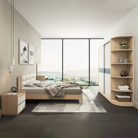 Marco de cama King de estilo europeo, conjunto de muebles de dormitorio doble de tamaño completo de madera moderna, fabricante de China
