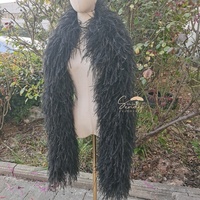 Boa en plumes d'autruche noires 15-18cm/16 plis, teintes, pour décoration de maison, fête, mariage, accessoire de costume ou de robe pour femme