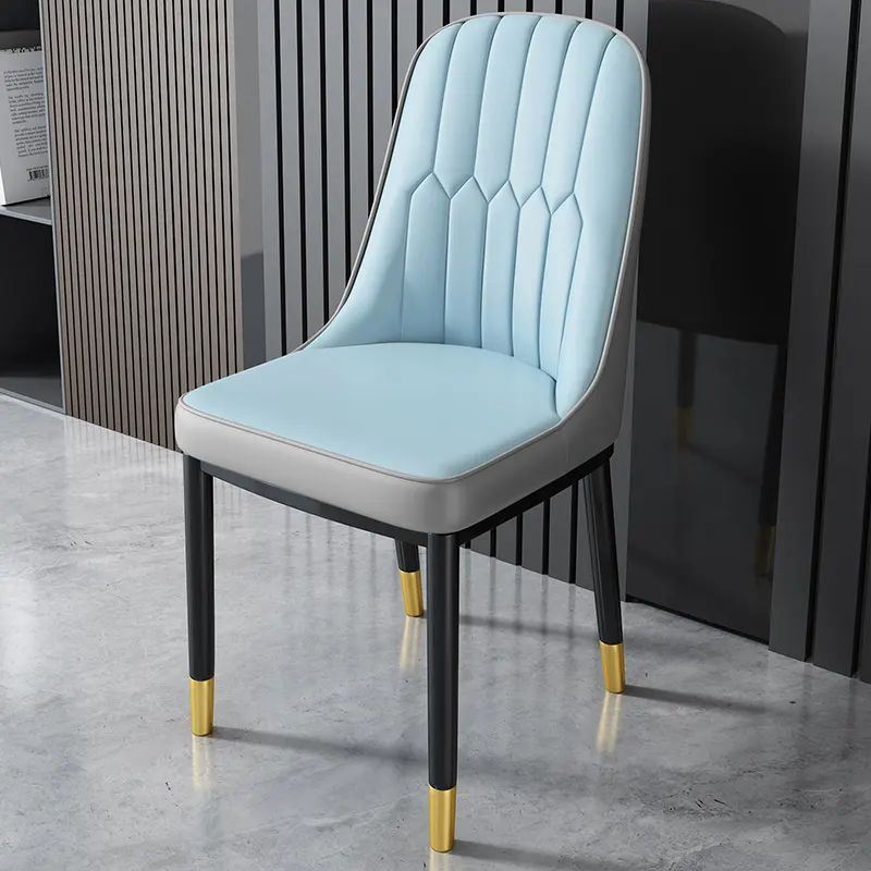 Perabotan restoran gaya Modern kursi berlapis kain kulit PU kursi makan Modern dengan bingkai logam