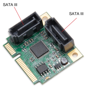 ASMedia ASM1061 6 Gbps MINI PCIE ไปยัง<span class=keywords><strong>2</strong></span>พอร์ต SATA 3.0อะแดปเตอร์ <span class=keywords><strong>PCI</strong></span> <span class=keywords><strong>Express</strong></span> การ์ดควบคุม SATA3.0 - Product Image 4