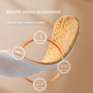Olian Premium Latex Thermal Insoles Men Women Wool Cloth Soft <strong>Nap</strong> <strong>Shoes</strong> Pad Winter Self Heated Skin-friendly Feet Care Insole