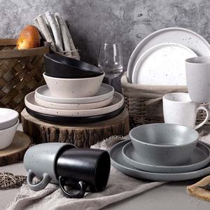 नॉर्डिक शैली गर्म बेच चीनी मिट्टी के बरतन tableware सेट तिल पोल्का डॉट प्लेट प्रतिक्रिया शीशे का आवरण चीनी मिट्टी का कटोरा प्लेट मग - Product Image 1