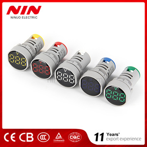 Mini kỹ thuật số AC & DC điện áp hiển thị <span class=keywords><strong>Meter</strong></span> màu xanh lá cây LED tín hiệu với tần số & nhiệt độ đo 22 mét gắn đường kính - Product Image 4