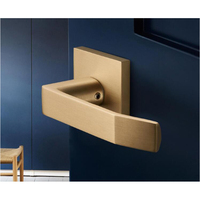 Ensemble de poignées de porte d'entrée de villa moderne haute sécurité en laiton massif, ambidextre, installation facile
