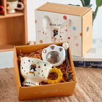 Ensemble de tasses à café en céramique mignonnes en gros pour cadeau d'entreprise avec logo personnalisé, tasse élégante sur le thème de Noël avec boîte cadeau