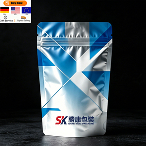 Custom Printed 100% <b>Compostable</b> Kraft Paper Packaging Pouch Biodegradable Zip Lock Flat <b>Bags</b> for Chewing Gum Pizza Milk - Product Image 1