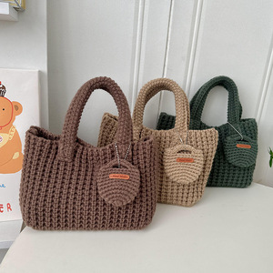 Mode tricoté sac à main <span class=keywords><strong>petit</strong></span> fait à la main Crochet motif décontracté Shopping voyage dame Durable Polyester Mini sac fourre-tout <span class=keywords><strong>porte</strong></span>-<span class=keywords><strong>monnaie</strong></span> - Product Image 2