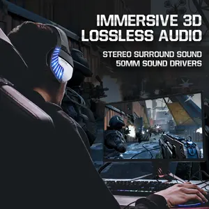 Onikuma K5 Pro Noir Rouge Dj Casques À La Mode Rétro Led Écouteurs Pas De Retard Écouteurs Auriculaires <span class=keywords><strong>Casque</strong></span> Usb Over-Ear <span class=keywords><strong>Casque</strong></span> - Product Image 2