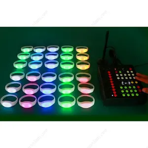 Concert Wireless Distance Illuminated Wristband Remote Control Dmx Flash Light Event Party Supplies Sound Activated Led Bracelet