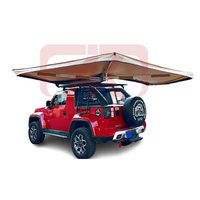 Abri de tente de toit de tente d'auvent latéral de voiture noir imperméable rétractable avec lumière