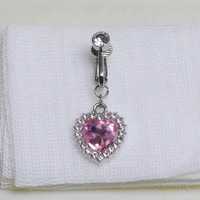 Anneaux de nombril non piercing mode clip en cristal en forme de coeur anneau de ventre avec des accents de zircon pour les femmes